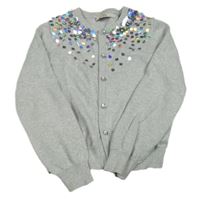 Svetlosivý trblietavý prepínaci sveter s flitrami zn. George