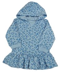 Světlemodré vzorované teplákové šaty s kapucí Dunnes