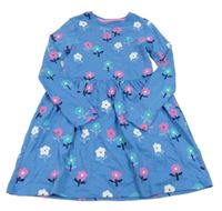 Modré květované bavlněné šaty M&S
