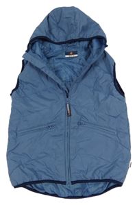 Modrá šušťáková zateplená vesta s kapucňou Jako-o