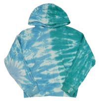 Modro-modrozeleno-bílá batikovaná oversize mikina s kapucí John Lewis