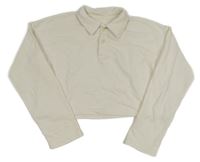 Smotanová crop polo mikina