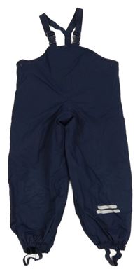 Tmavomodré šusťákové zateplené laclové kalhoty TCM