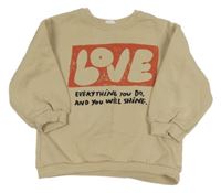 Béžová mikina s nápisom Zara