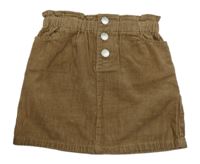 Hnedá menšestrová paper bag sukňa Denim Co.