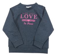 Tmavomodrá melírovaná mikina s nápisom Name it