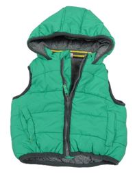Zelená šušťáková zateplená vesta s kapucňou Miniclub