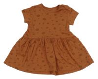 Hnedé bodkovaná é bavlnené šaty Cool Club