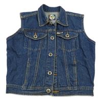 Tmavomodrá rifľová vesta