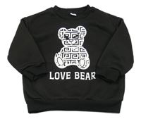 Čierna mikina s medvěďom Shein