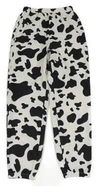 Bielo-čierne vzorované nohavice Shein