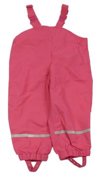 Tmavorůžové šusťákové nepromokavé laclové kalhoty Mangunn