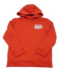 Červená mikina s nápisom a kapucňou George