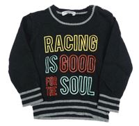 Čierny sveter s nápisom