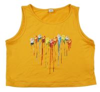 Horčicový crop top s tlapkami