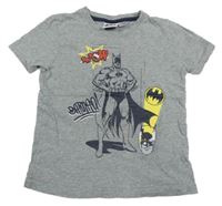 Sivé melírované tričko s Batmanem DC Comics