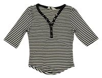 Čierno-smotanové pruhované crop tričko H&M