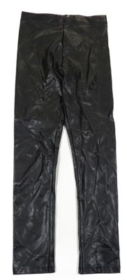 Černé koženkové legíny H&M