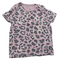 Staroružové tričko s sivým leopardím vzorom F&F