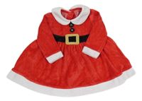 Červeno-bílé sametové šaty - Santa F&F