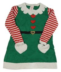 Zeleno-červeno-biele pletené vianočné šaty George