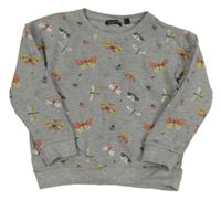 Sivá mikina s motýlikmi