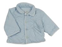 Světlemodrá šusťáková prošívaná zateplená bunda 