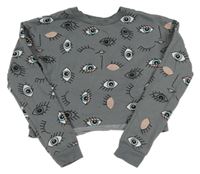 Sivá crop mikina s oky Pep&Co