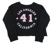 Čierna crop mikina s nápisom a číslom H&M