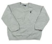 Sivý sveter s výšivkou Next