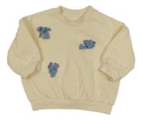 Smotanová mikina s modrými mašličkami H&M