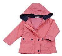 Ružová nepromokavá jarná bunda s kapucňou