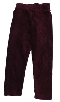 Slivkové zamatové legíny