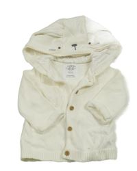 Smetanový propínací svetr s kapucí - králík F&F