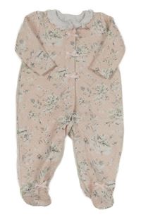 Světlerůžovo-šedý květovaný overal 