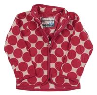 Ružová bodkovaná á fleecová prepínaci mikina