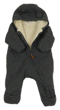 Tmavošedá zateplená tepláková kombinéza s kapucí H&M