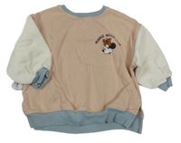 Svetloružová -bielo-modrá mikina s Minnie