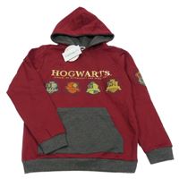 Nové - vínovo-šedá mikina s kapucí - Harry Potter 