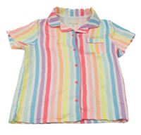 Barevný pruhovaný pyžamový kabátek