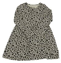 Béžovo-čierne leopardí šaty H&M