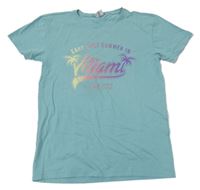 Modré tričko s nápisom Page one young