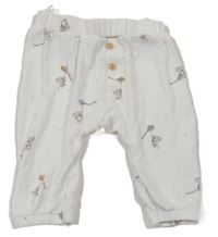 Biele ľahké tepláky s medveďmi H&M