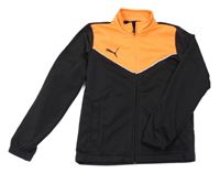 Černo-oranžová sportovní propínací mikina s logem Puma