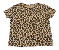 Hnedé tričko s leopardím vzorom H&M
