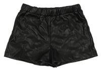 Čierne koženkové kraťasy Kiabi