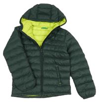 Tmavozelená šusťáková prošívaná funkční bunda s kapucí Mountain Warehouse