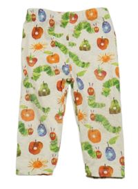 Béžové legíny s housenkou a ovociem Tu