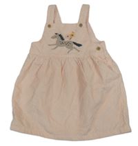 Svetloružové menšestrové na traké šaty s koněm M&S