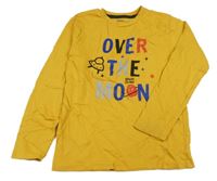 Horčicové tričko s nápismi